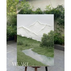 純手繪油畫 雪山風景畫 現代肌理手工畫, 如圖所示
