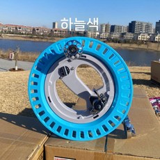 대형 연 얼레 고급 역회전 연날리기 고급형 대형연 전문가용 연빠람 날리기, 3. 27ABS 파란색 핸드휠 +스트랩 브래킷