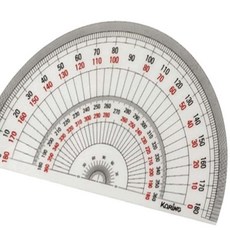 각도기 눈금 작업용 반원 분도기 색상랜덤 18cm, 본상품