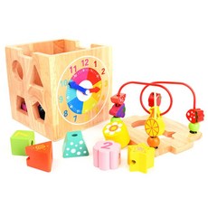 유아교구 수조작 시계 실로폰 코스터박스 언어발달 창의성 몰입, 1개