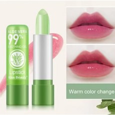 알로에 베라 립스틱 레드컬러 오래 지속되는 보습 컬러 체인지 립스틱 분홍색 또는 장미색 색깔 변신 컬러변신 립밤 한번 바르면 하루종일 지속 잘 안지워짐, 레드, 2개