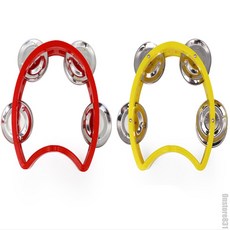 일상발견 탬버린 파티용품 휴대하기좋은작은사이즈미니탬버린 미니악기 가볍고소리좋은어린이용탬버린, 옐로우