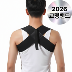 아데트 바른 자세 굽은등 헬스 어깨 교정 밴드, 1개