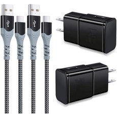 USB C 벽면 충전기 Eversame 타입 고속 충전기 블록 3m(10피트) + 1.8m(6피트) 케이블 삼성 갤럭시 S10/S10+/S9/S9+/S8/S8+ 노트 10, USB C 벽면 충전기, Eversame 타입 고속 충