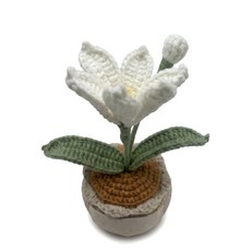손으로 짠 화성 난초 화분 장식품 수제 꽃 화분 식물 장식품 선물, 1개, 화이트