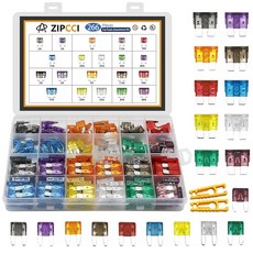 ZIPCCI 자동차 퓨즈 구색 키트 180개 표준 및 미니 로우 프로파일 퓨즈(1A / 2A 3A 7.5A 10A 15A 25A 30A 35A 40AMP) RV 트럭 해양, 266KFS01, 1개