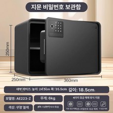 가정용 소형 자동문 금고 전강철 보관함 옷장 지문 비밀번호, 지문 매트텍스처 블랙 25cm AE223 Z