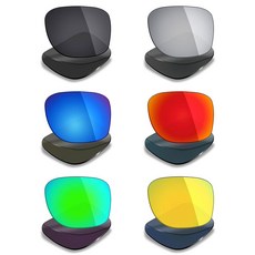 121422 Mryok Maui Jim Red Sands MJ432-59mm 선글라스용 편광 교체 렌즈 6쌍 - 스텔스 블랙/파이어 레드/아이스 블루/실버 티타늄/에메랄드 그린, 121422 Mryok Maui Jim Red Sand