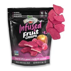 브라더스 올 내추럴 인퓨즈드 말린 과일 크리스프 라즈베리가 들어간 후지 애플 0.85단위온스 8팩 텐 프리 콩 헤이스 스낵 리셀링 파우치로 만든, Raspberry, 6.8 Ounce (Pack of 8)