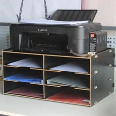 A4 종이 회사 보관 파일 수납함 우드 서류함 선반, Q. 6 골드 블랙