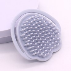 강아지고양이실리콘목욕솔 손끼우는마사지세정솔, 둥근 브러시 헤드, 1개, 블루