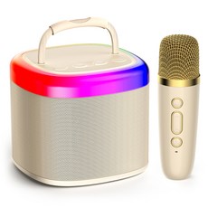 JYX 실내 / 실외용 무선 마이크가있는 미니 휴대용 스피커 블루투스 노래방 스피커 졸업 선물 졸업 선물/어린이날 선물/생일 선물 간편한 휴대, D17W