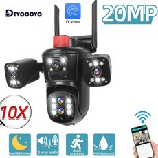 렌즈 배 줌 카메라 화면 자동 추적 캠 실외 감시 보안 보기, D. EU 플러그, 4. Cam Add 64G SD Card