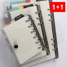 다이어리 6공 투명 커버 풀세트 속지 노트 필기 A5 플래너, 1개, GSAM 투명 6공다이어리 A7+자