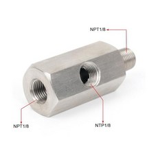 스테인리스 스틸 사이드 홀 1/8NPT 암나사 M12 M10 M14 1/4NPT 오일 압력 센서 커넥터 피드 라인 게이지 티 어댑터, NPT 18