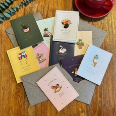 준비끝 원목 장식 카드 10종 세트, 1팩, 혼합색상