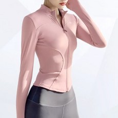 이노뱅크 INO573A 필라테스 슬림핏 스판 요가 탑 긴팔 집업 자켓