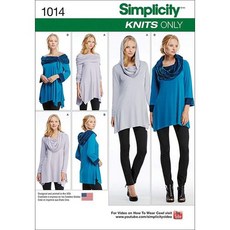 단순 크리에이티브 패턴 US1014A 미스 니트 튜닉 사이 Simplicity Creative Patterns US1014A Misses Knit Tunics Size A (X