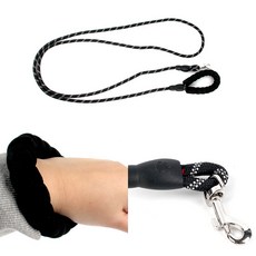 반려견 산책 외출용 로프형 목줄 리드 블랙 1.5m