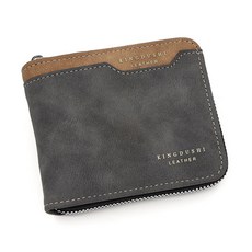 日系復古 簡約實用卡包 二合一短款撞色男士錢夾, 1個, 黑色