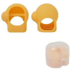 심통 실리콘100% 국민 손목 고정형 양손 2개 세트 아기 글러브 치발기 + 보관케이스포함, 레몬옐로우, 1개