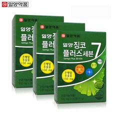 일양약품 징코플러스 은행잎추출물 기억력 혈행개선, 30정, 3개