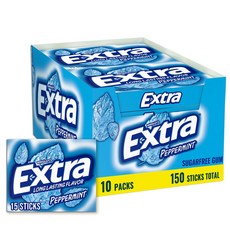 (12팩)Extra 엑스트라 페퍼민트 무설탕 츄잉껌 핸디박스 25개입, 405g, 1개