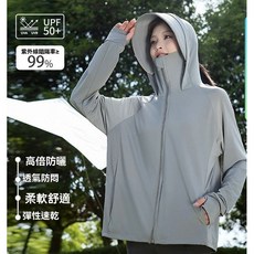 戶外高端防曬服 UPF50+ 防曬衣女 夏季新款 防紫外線 落肩 防曬服 原紗冰絲 輕薄 外套 台灣發貨