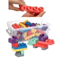 100pcs 소프트 안전 아기블럭 말랑블록 영유아 경량, 1개, 혼합컬러