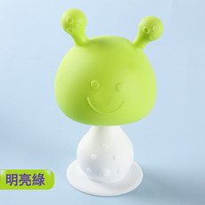 DFMEI 嬰兒牙膠兒童磨牙玩具蘑菇頭寶寶硅膠咬咬樂響鈴玩具, 1個, 如圖, 蘑菇頭牙膠-綠色
