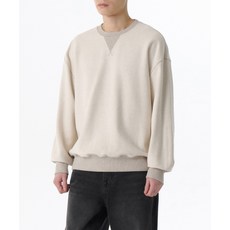 MUSINSA STANDARD 오버사이즈 인사이드 아웃 스웨트셔츠 [헤더 베이지] 253563