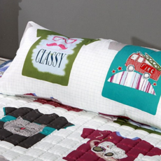 아동 베개 커버 순면 캐릭터 디자인 어린이 베개 커버 사계절 키즈 주니어 유아 세트 싱글 침구 이불, 그레이