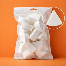 GACA 프리미엄 라텍스 퍼프 화장 쫀쫀 밀착 파운데이션 스펀지, 20개, 화이트