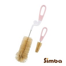 Simba 小獅王辛巴 旋轉式豬毛奶瓶奶嘴刷, 蜜粉, 1個