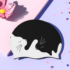 성인용 실리콘 수영 모자 귀여운 프린트 탄성 방수 남성 여성 수영장 해변 서핑 머리카락 귀 보호 145810