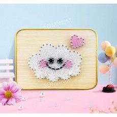 스트링아트 도안 DIY 나무 보드 공예품 장식품 소품 만들기, 15x20, 구름