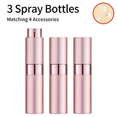 3pcs+4 액세서리 8ML 향수 스프레이 병 3개 깔때기 빨대 디스펜서, 01 8ml, 05 F3