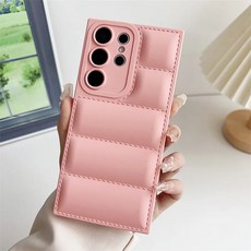 S25 울트라 패딩케이스 핑크 여자 겨울 촉감 S25 컬로 s23 슬림 실리콘 s24, 삼성 갤럭시 A52, 베이지