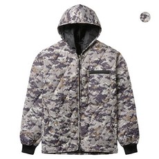 모니즈 M~3XL 모자이크 후드 깔깔이 점퍼 퀼팅 자켓 빅사이즈 방한복 군용 내피 겨울 방한 작업복 솜 경량 KKA212