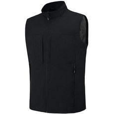 EIGIOO 멀티 포켓이 있는 남성용 경량 조끼 아우터 방풍 민소매 재킷 여행 하이킹 골프용 블랙. 3X-라지