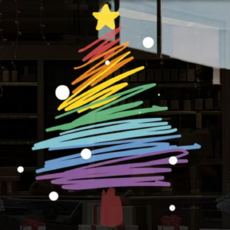 【 包 您省心】2026新款聖誕裝飾節靜電玻璃門貼紙店鋪櫥窗品聖誕樹窗花貼畫布置, B款-聖誕樹,特大號:寬60cmx高90cm【超清彩印