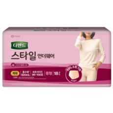 디펜드 여성용 스타일 언더웨어 요실금 성인기저귀 파워, 중형, 18매입, 7개