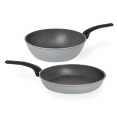 QUEEN SENSE Daily平底鍋2件組, 平底鍋 28cm+炒鍋 28cm, 混色, 1組