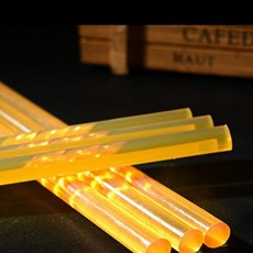 熱溶膠條 7/11x250-300mm熱熔膠條 熱熔膠棒 手工藝DIY適用, 5個, B170C-高粘黃棒 11x270mm