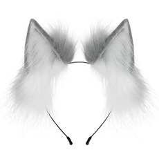 움직이는 고양이귀 머리띠 핑크 액세서리 그레이 할로윈, C. 그레이화이트