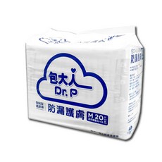 包大人 Dr.P 防漏護膚 點貼型成人紙尿褲 M20片, 1箱, 80片
