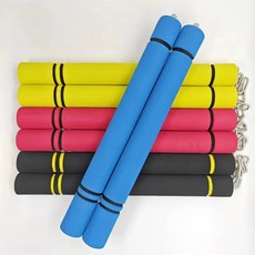PVC 스폰지 쌍절곤 nunchakus 초보자 연습용 멀티컬러 태권도 무술 용품, 1개, 28cm 레드 (약 135g)