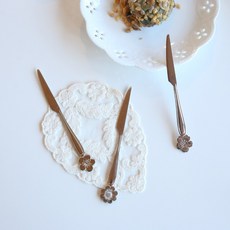 [윤자매네] 일본 스테인리스 디저트 커트러리 플라워 티나이프 잼나이프 -3type, 1개, 매화