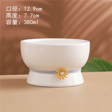 寵物陶瓷碗 可愛貓碗 附底座 12.9cm 口徑 380ml 容量, 1個, 寵物碗（純白1個）