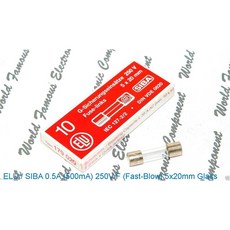 德國 ELU F 500mA (0.5A) 250V 5x20mm 快熔 玻璃 保險絲, 1個